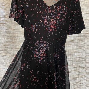 Elegant Black Floral Dress
